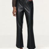 Zara Leather Effect Cropped Mini Flare Trousers
