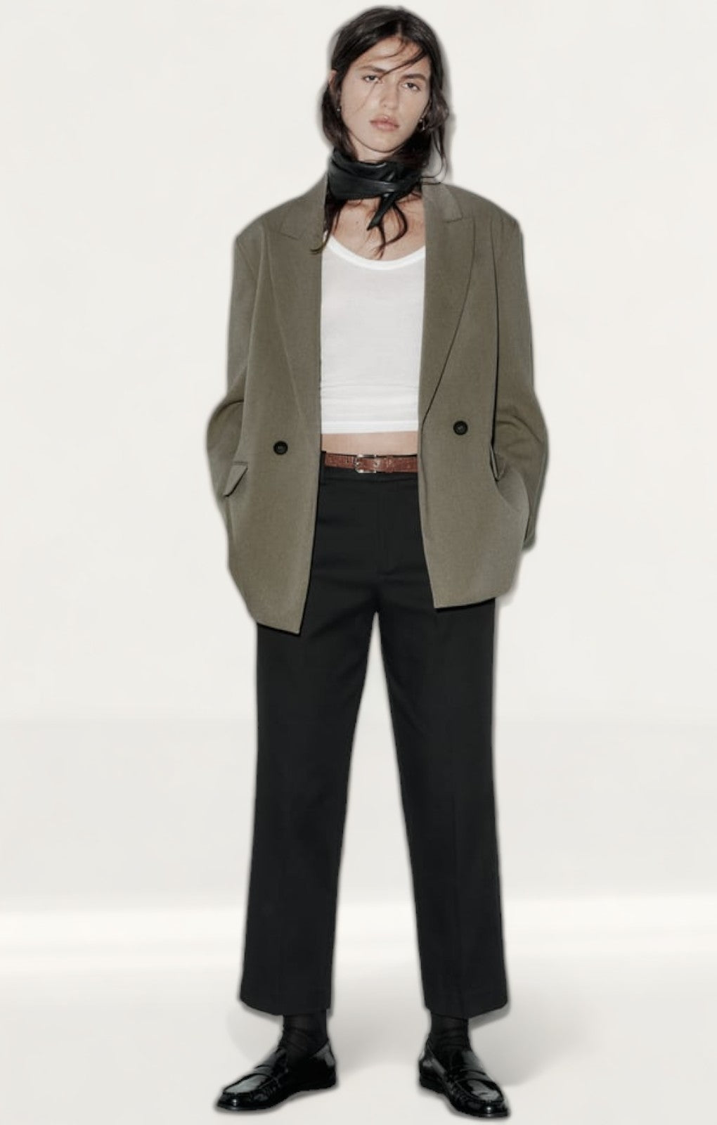 Zara Oversized Blazer Khaki product image