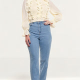Zara Yellow Ruffled Knit Top