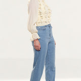 Zara Yellow Ruffled Knit Top product image