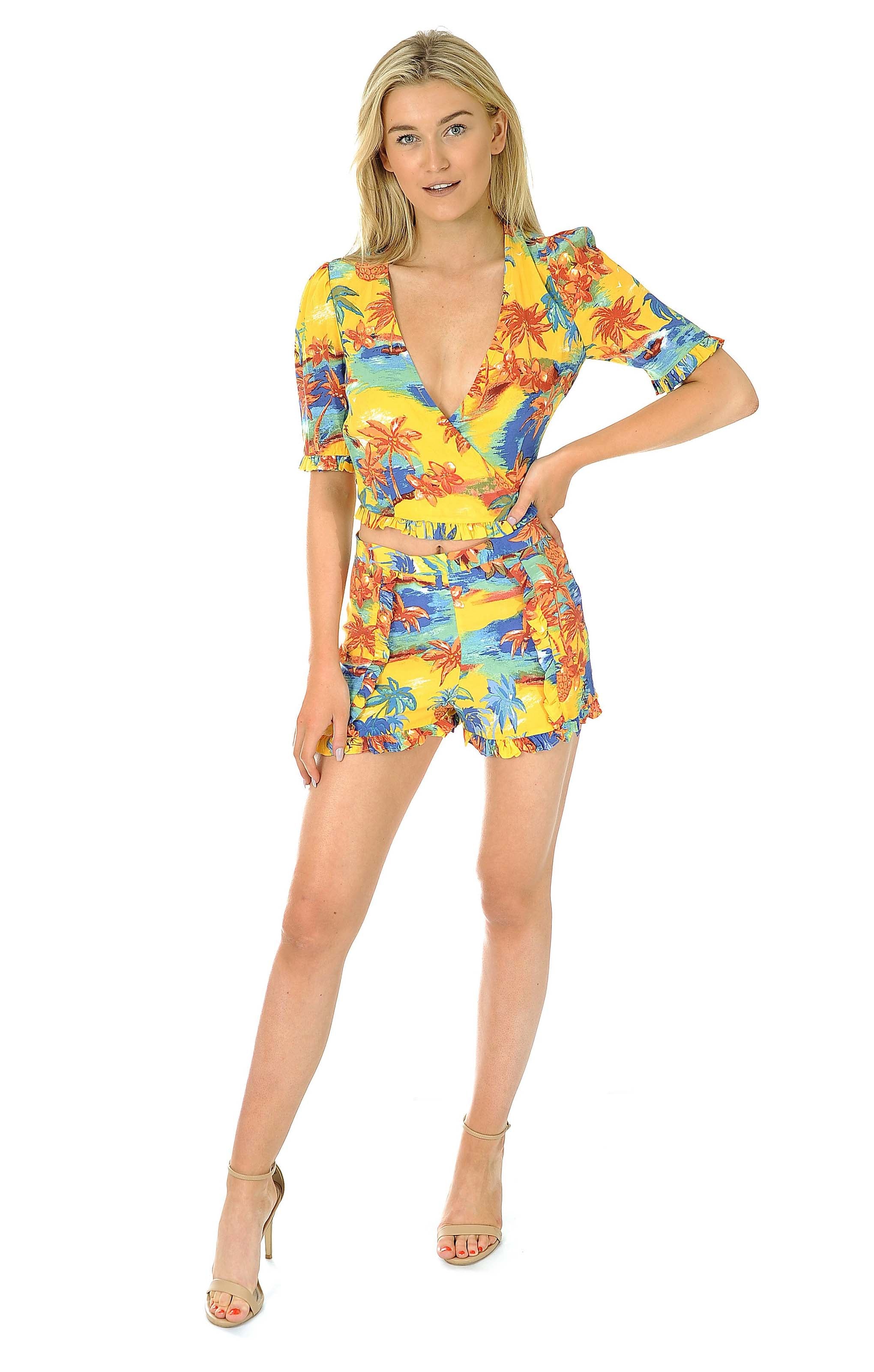 Ebay Only Zara Yellow Tropical Print Co-Ord – co-ords by Zara, available to rent from Hirestreet