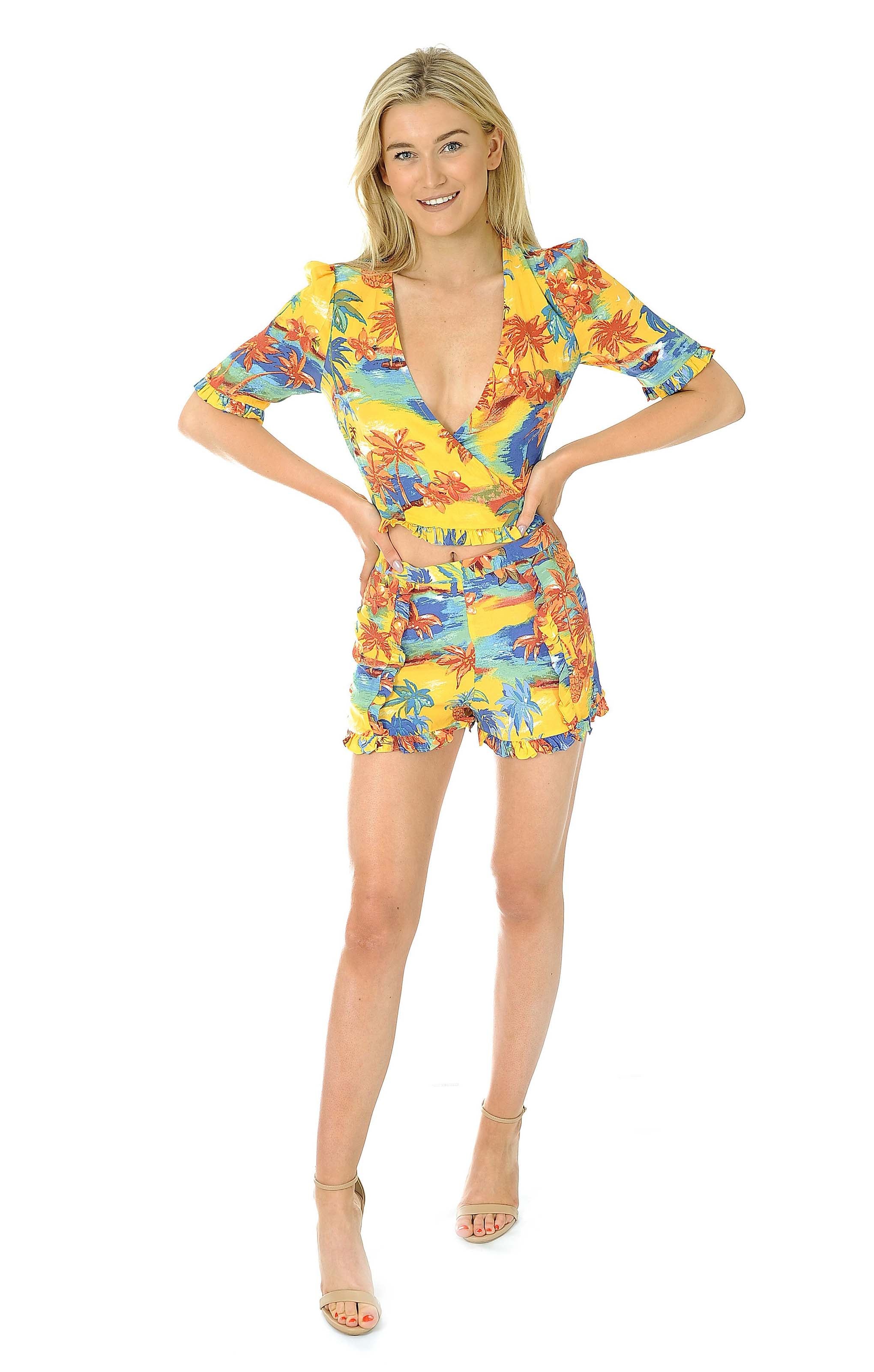 Ebay Only Zara Yellow Tropical Print Co-Ord – co-ords by Zara, available to rent from Hirestreet