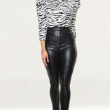 Zara Zebra Print Top With Bow Detail