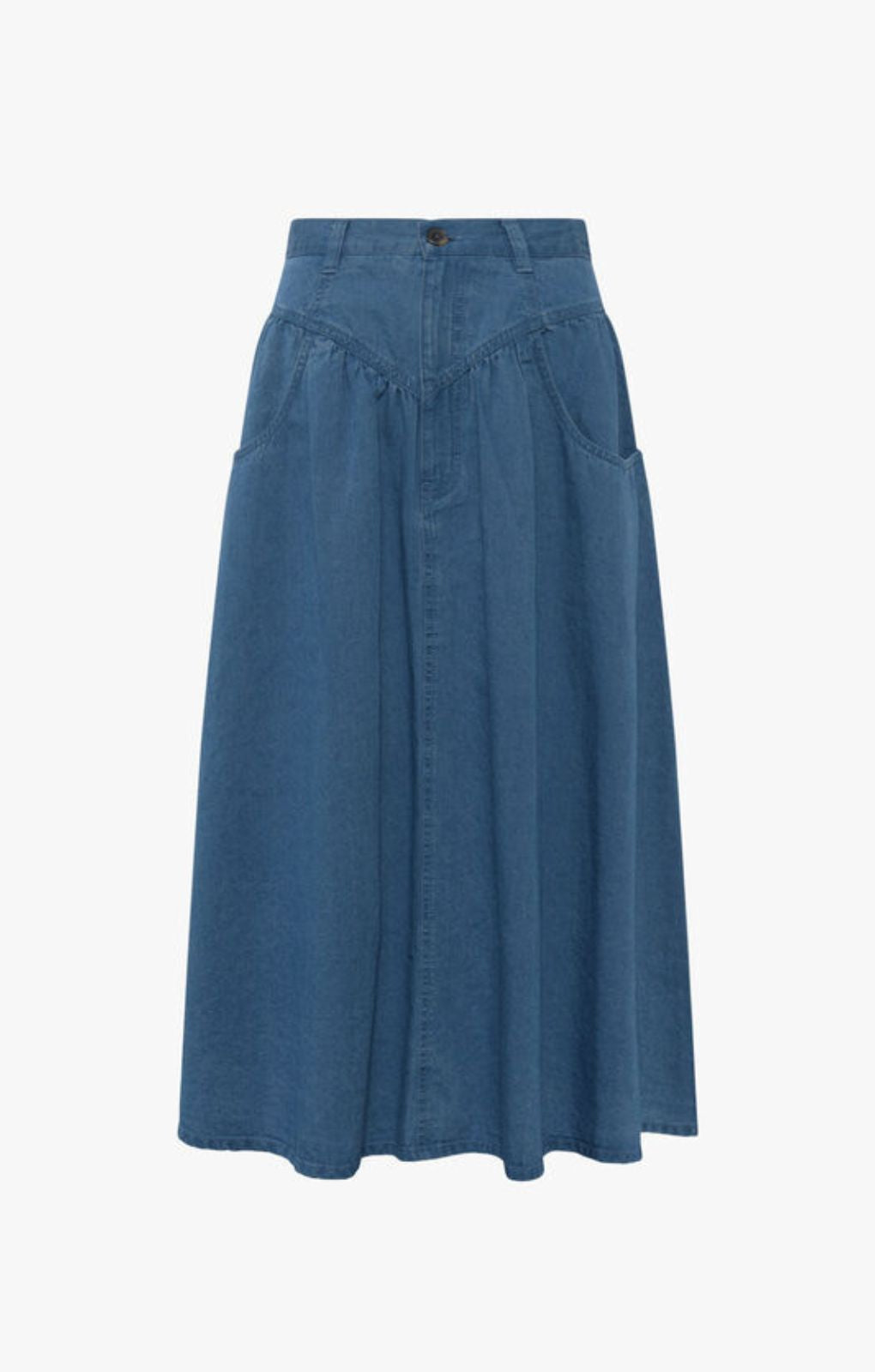 French Connection Zaves Chambray Midi Skirt