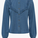 French Connection Zaves Chambray Ruffle Blouse product image