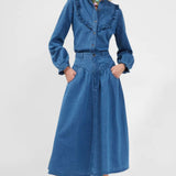 French Connection Zaves Chambray Midi Skirt